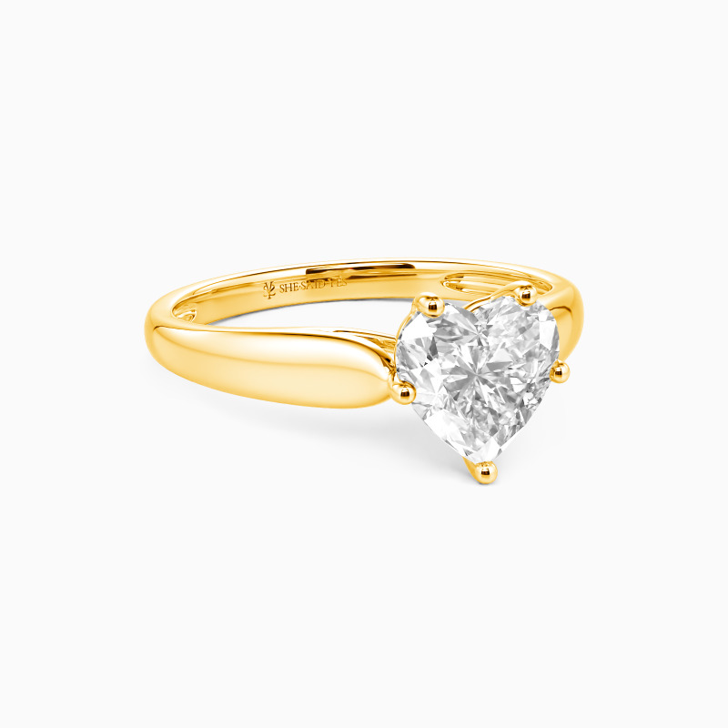 "Ich werde dich immer lieben" 0,8ct Herzschliff Solitär Verlobungsring