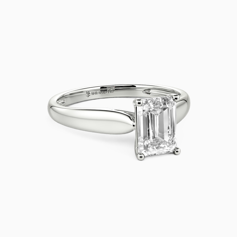 "Always Love You" 0.8ct Emerald Cut Solitaire Engagement Ring