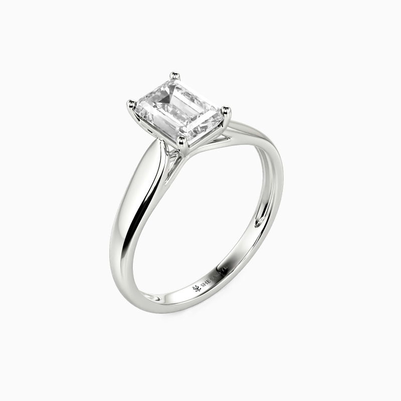 "Always Love You" 0.8ct Emerald Cut Solitaire Engagement Ring