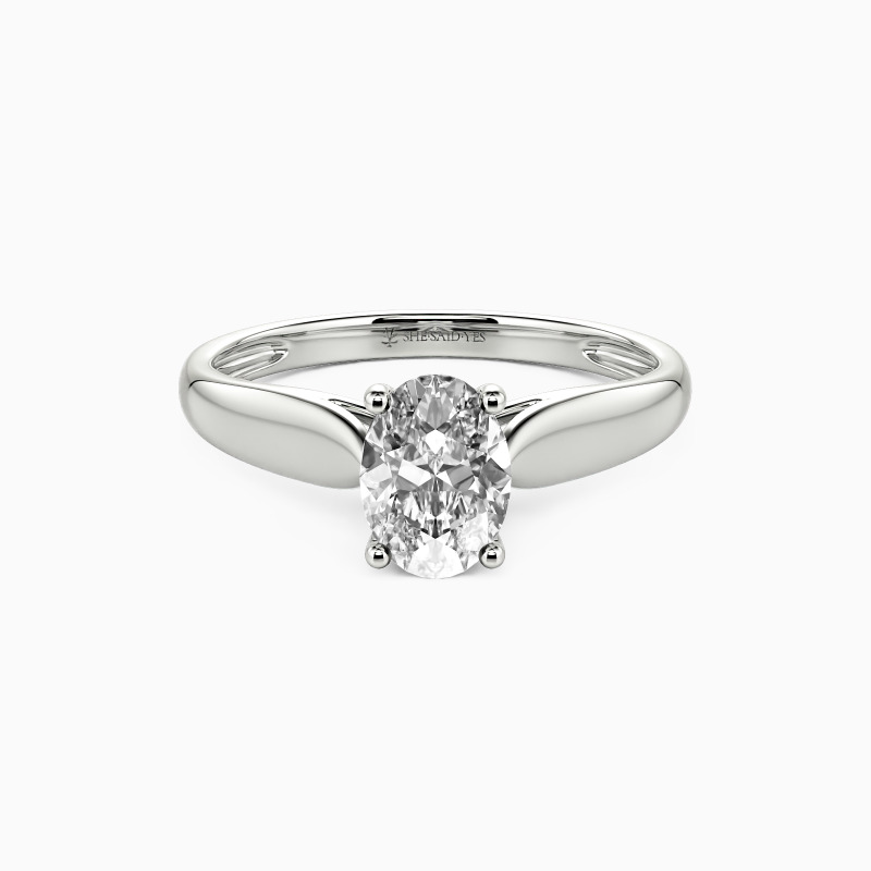 「永遠に愛してる」1ctオーバルカットソリティア婚約指輪