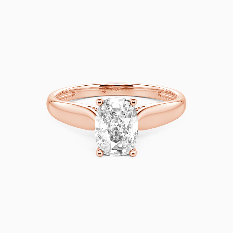 "Ewige Liebe" 0,8ct Kissen-Schliff verlängert Solitär-Verlobungsring
