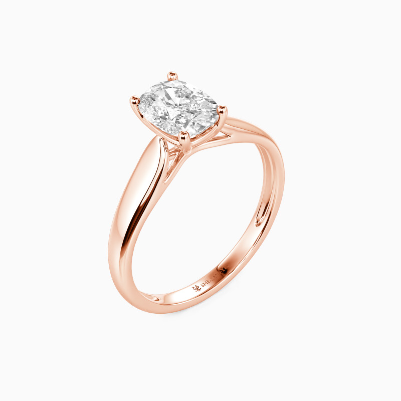 "Ewige Liebe" 0,8ct Kissen-Schliff verlängert Solitär-Verlobungsring