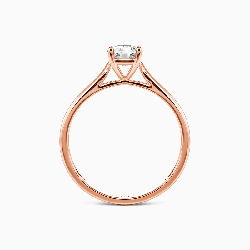 "Ewige Liebe" 0,8ct Kissen-Schliff verlängert Solitär-Verlobungsring