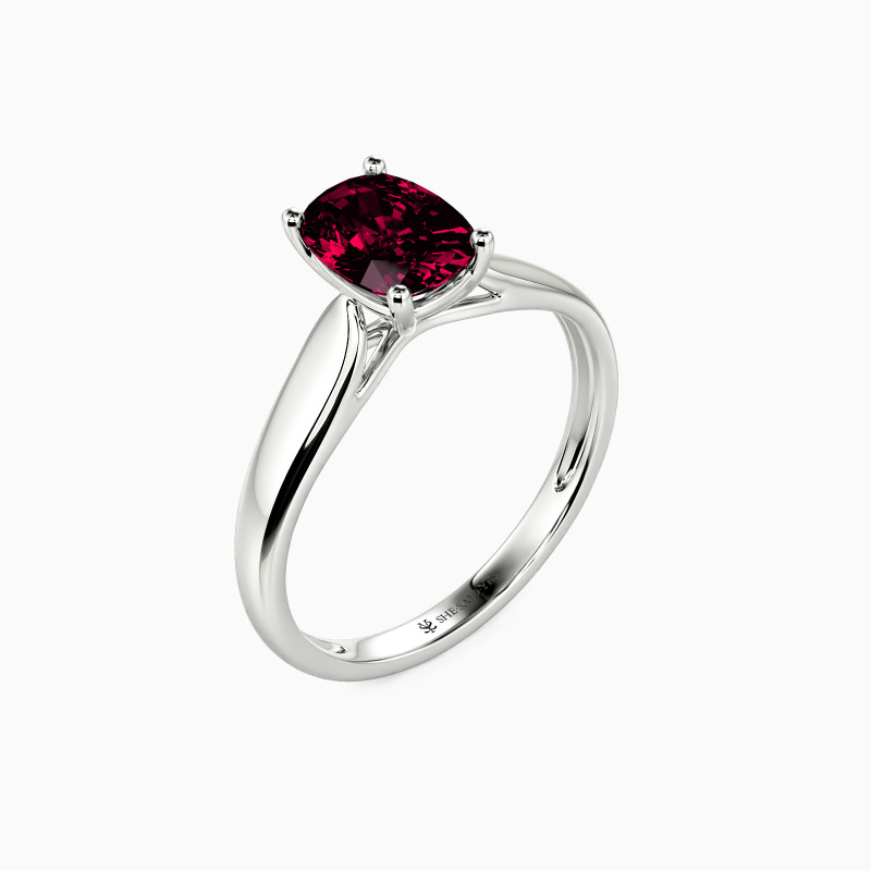 "Always Love You" Fat Oblong Solitaire Engagement Ring