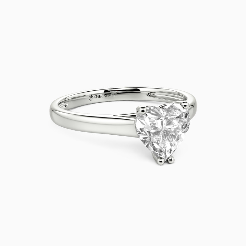 "Love Story" 0.5ct Heart Cut Solitaire Engagement Ring