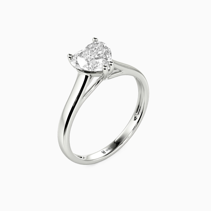 "Love Story" 0.5ct Heart Cut Solitaire Engagement Ring