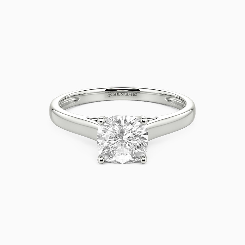 "Love Story" 0.8ct Cushion Cut Solitaire Engagement Ring
