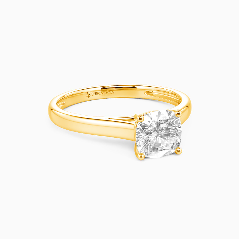 "Liebesgeschichte" 2ct Kissenschliff Solitär-Verlobungsring