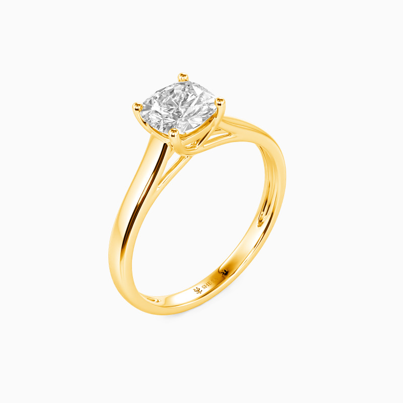 "Liebesgeschichte" 2ct Kissenschliff Solitär-Verlobungsring