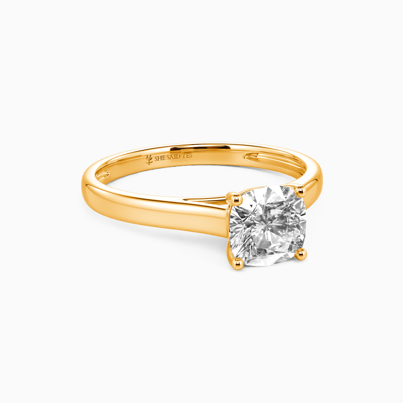"Love Story" Cushion Cut Solitaire Engagement Ring