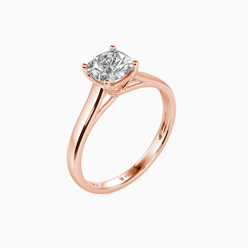 "Love Story" Cushion Cut Solitaire Engagement Ring