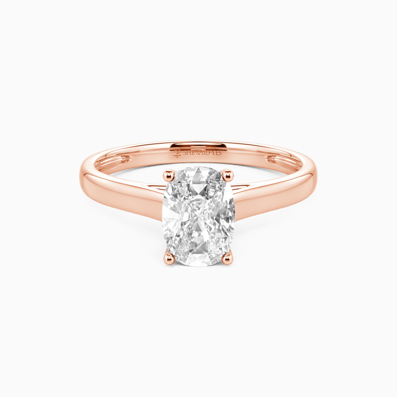 "Love Story" 0.8ct Elongated Cushion Solitaire Engagement Ring