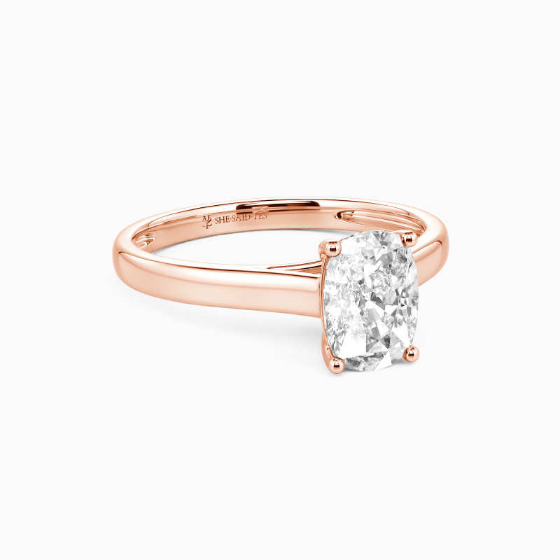 "Love Story" 0.8ct Elongated Cushion Solitaire Engagement Ring