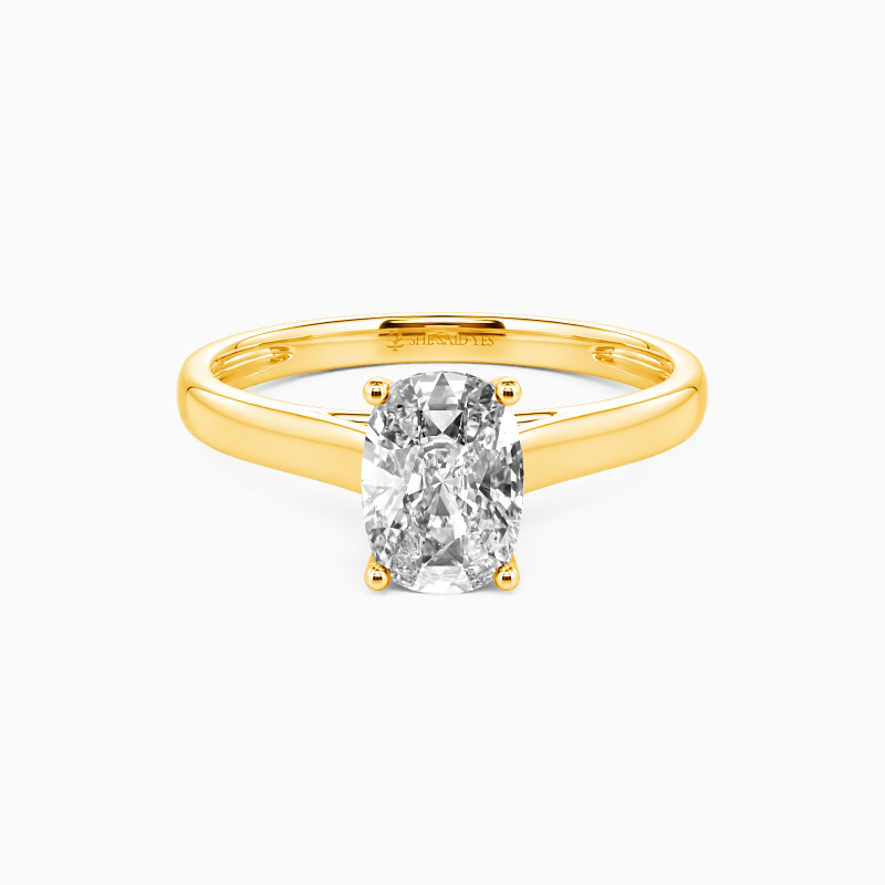 "Love Story" Fat Oblong Solitaire Engagement Ring