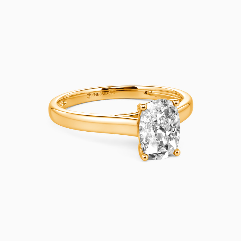 "Love Story" Fat Oblong Solitaire Engagement Ring