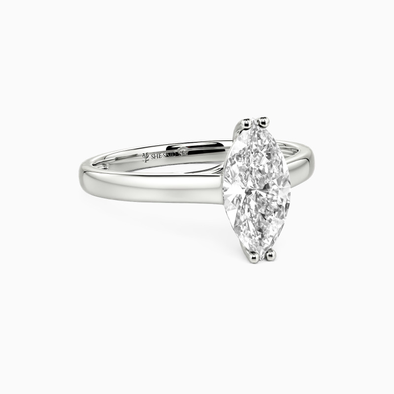 "Love Story" 0.5ct Marquise Cut Solitaire Engagement Ring