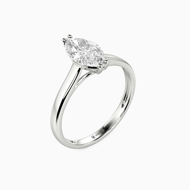 "Love Story" 0.5ct Marquise Cut Solitaire Engagement Ring