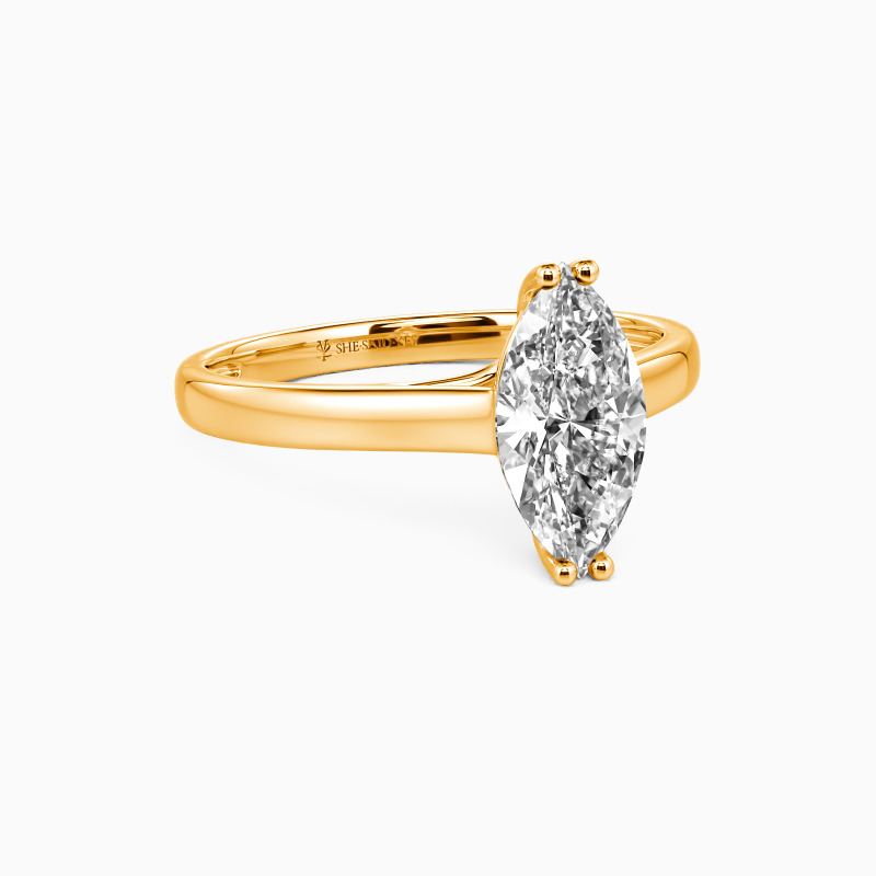 "Love Story" Marquise Cut Solitaire Engagement Ring