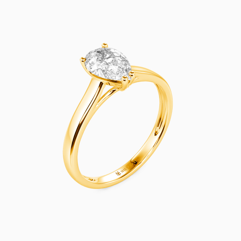 "Liebesgeschichte" 1,5ct Birnenschliff Solitär-Verlobungsring