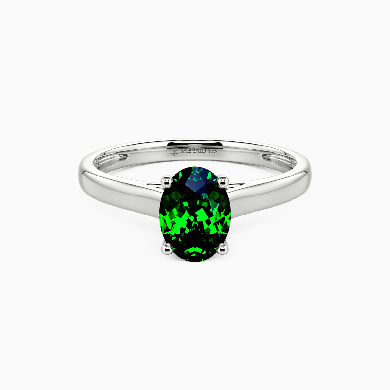 「希望の光」1ct オーバルカット ソリティア 婚約指輪