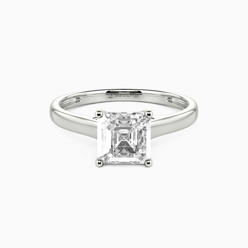 "Love Story" 0.5ct Asscher Cut Solitaire Engagement Ring