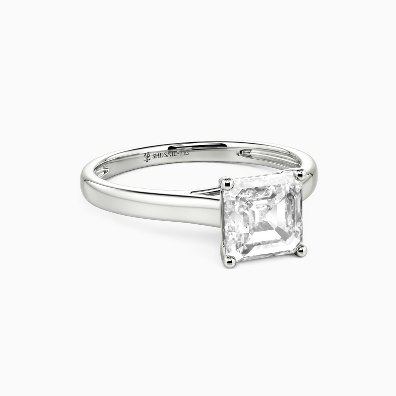 "Love Story" 0.5ct Asscher Cut Solitaire Engagement Ring