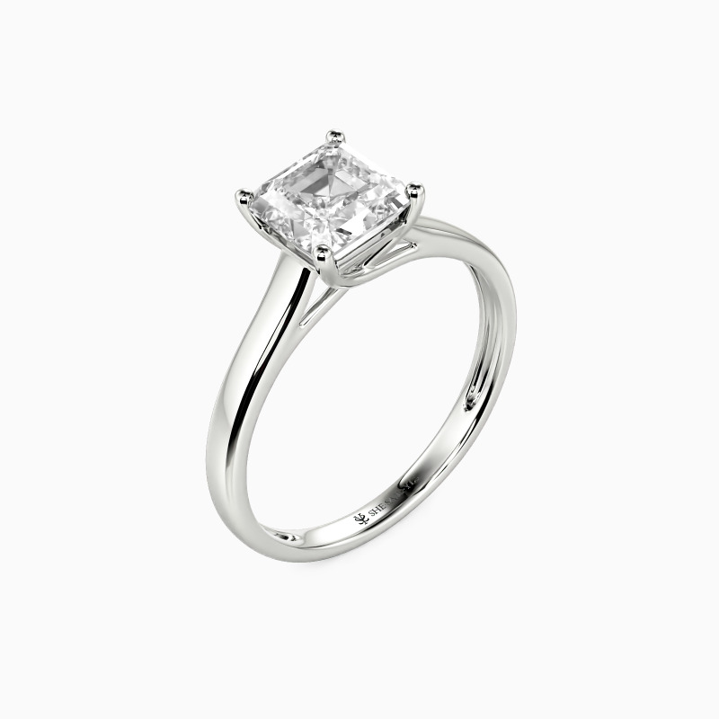 "Love Story" 0.5ct Asscher Cut Solitaire Engagement Ring