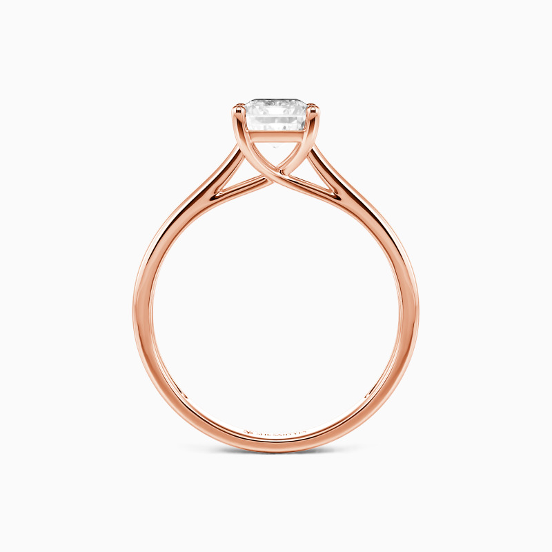 "Liebesgeschichte" 0,8ct Smaragdschliff Solitär-Verlobungsring