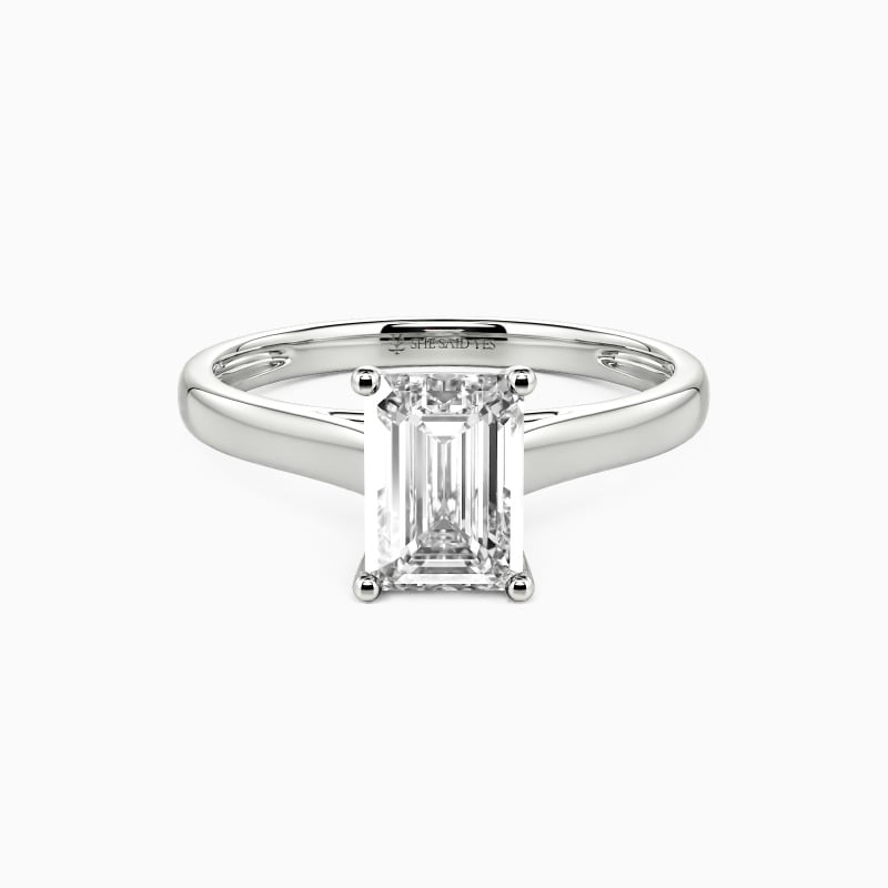 "Love Story" Emerald Cut Solitaire Engagement Ring