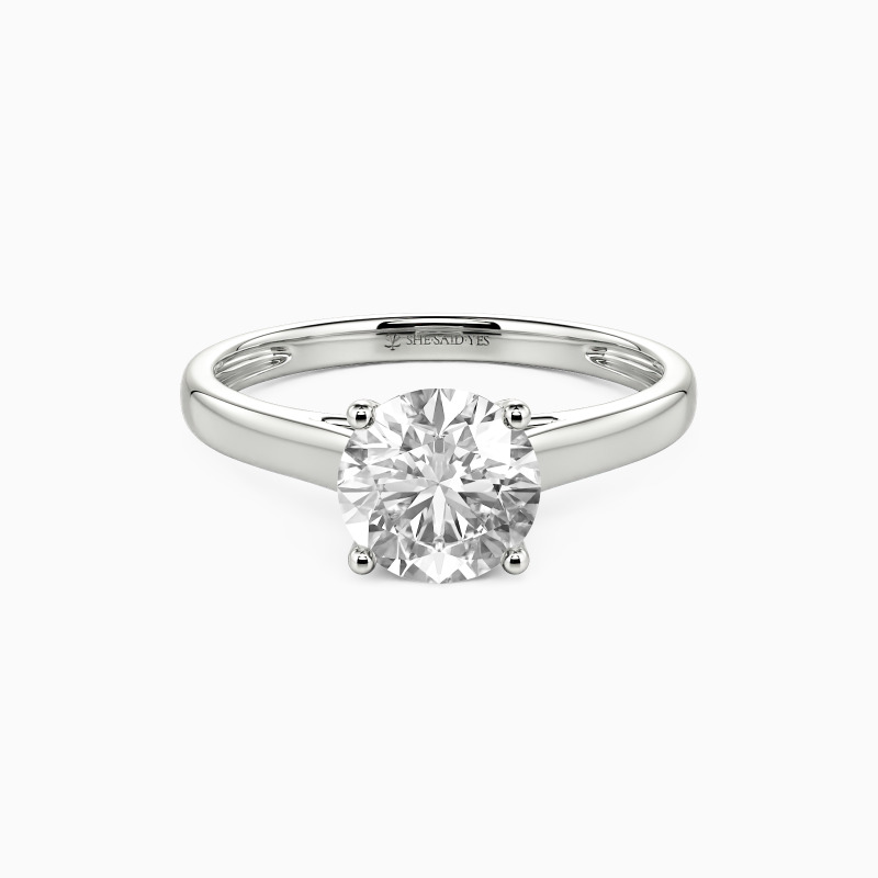 "Love Story" 0.8ct Round Cut Solitaire Engagement Ring