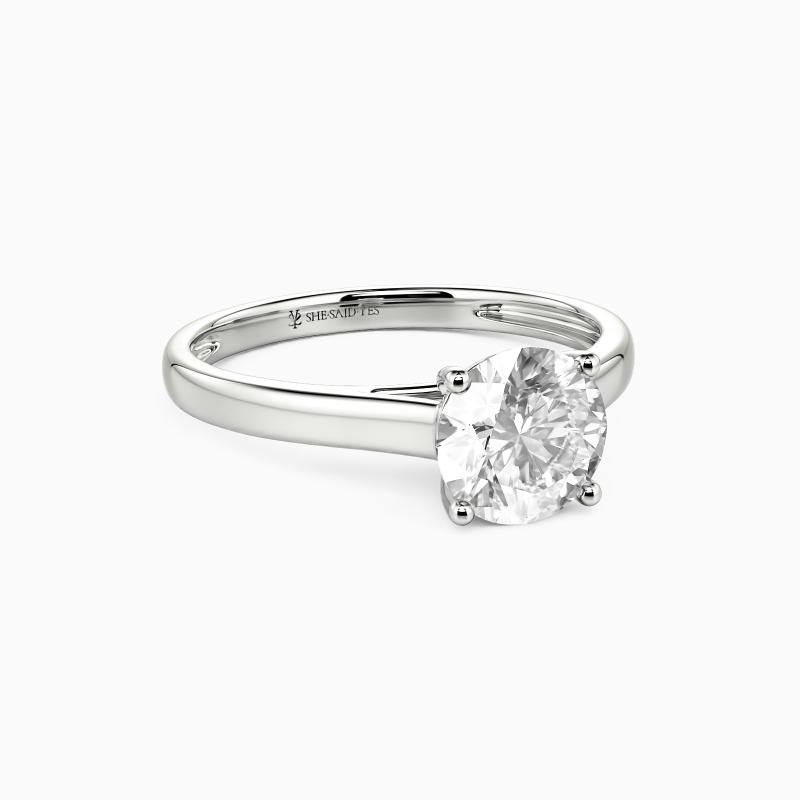 "Love Story" 0.8ct Round Cut Solitaire Engagement Ring