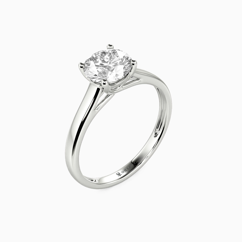 "Love Story" 0.8ct Round Cut Solitaire Engagement Ring