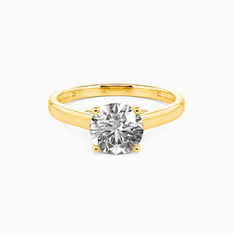 「愛らしい笑顔」Pt950/K18 ラウンドブリリアントカット ソリティア 婚約指輪 1.0ct