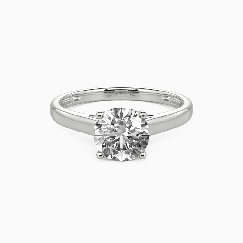 「愛らしい笑顔」Pt950/K18 ラウンドブリリアントカット ソリティア 婚約指輪 1.0ct