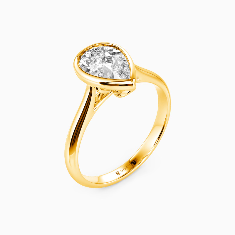 "Love Longing" Pear Cut Solitaire Engagement Ring