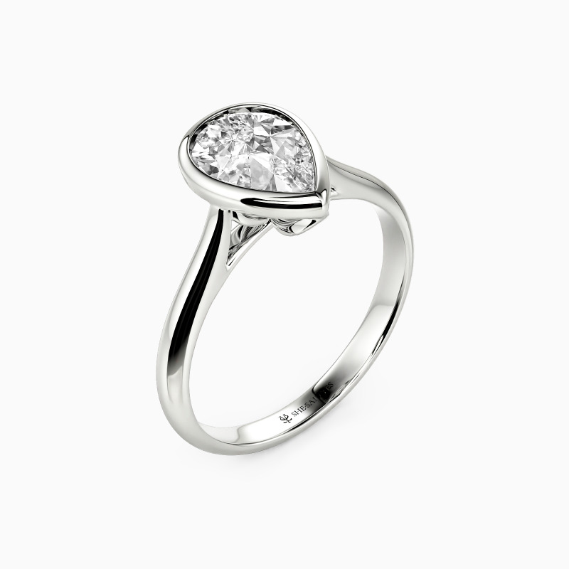 "Love Longing" Pear Cut Solitaire Engagement Ring