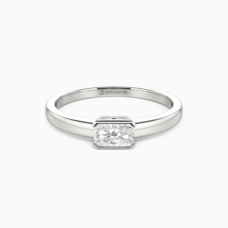 "Love and Adore" 0.4ct Radiant Cut Solitaire Engagement Ring