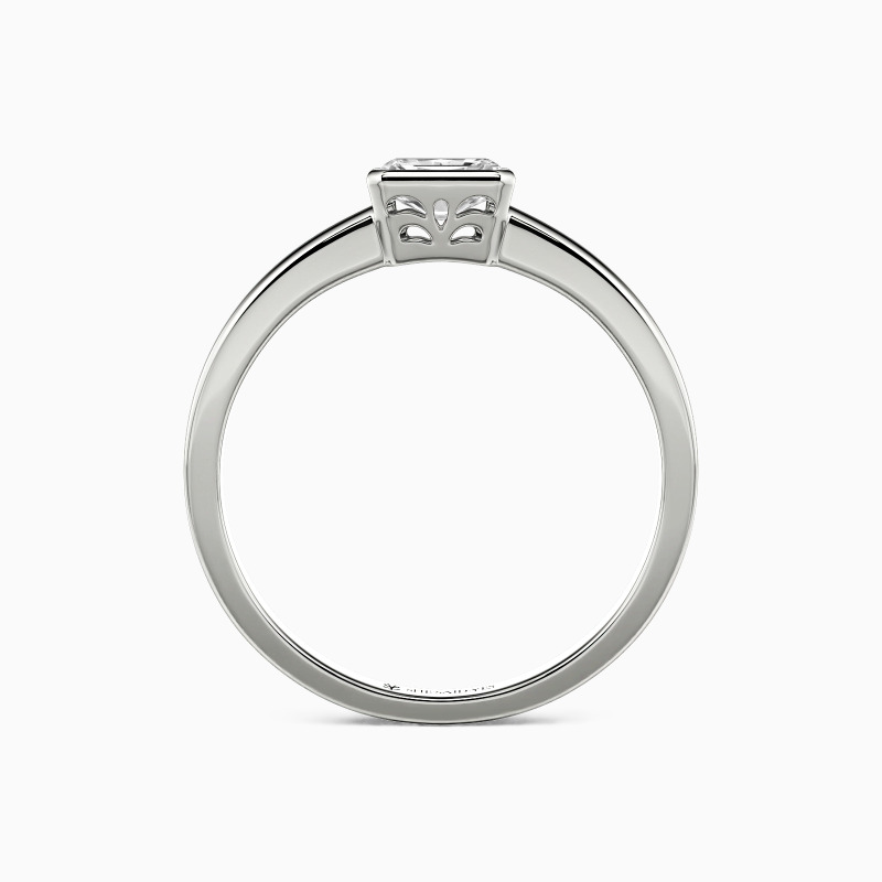 "Lieben und Verehren" Verlobungsring 0,4 ct Radiantschliff Solitär