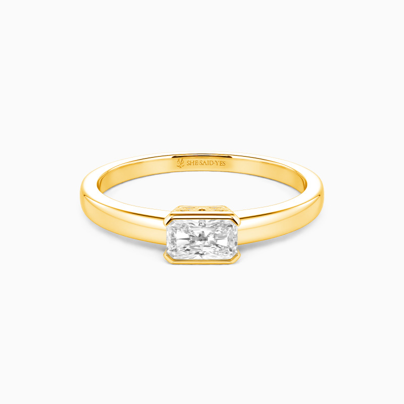 "Lieben und Verehren" Verlobungsring 0,8 ct Radiantschliff Solitär