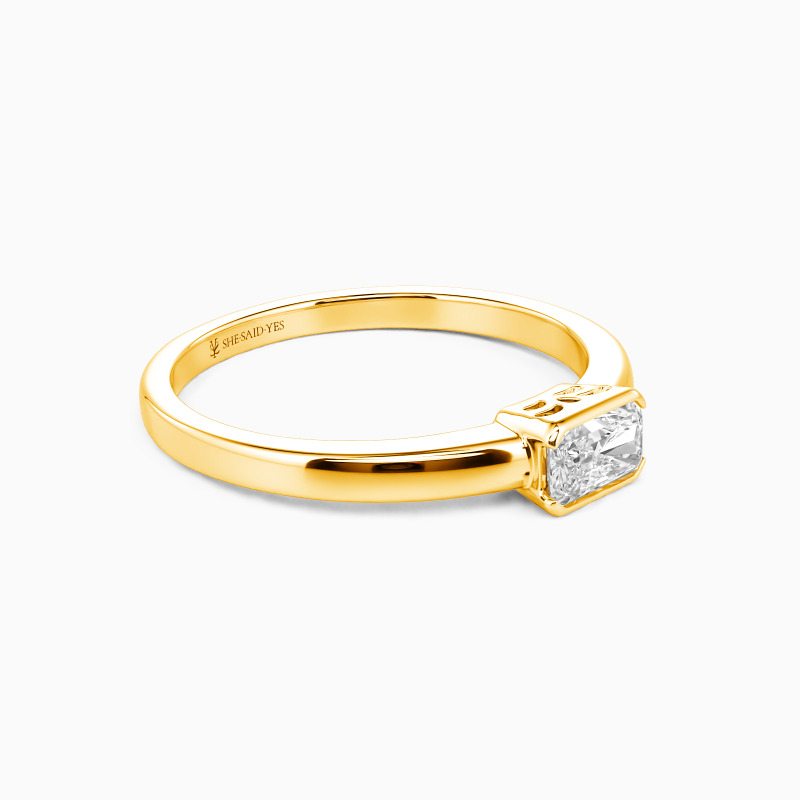 "Lieben und Verehren" Verlobungsring 0,8 ct Radiantschliff Solitär