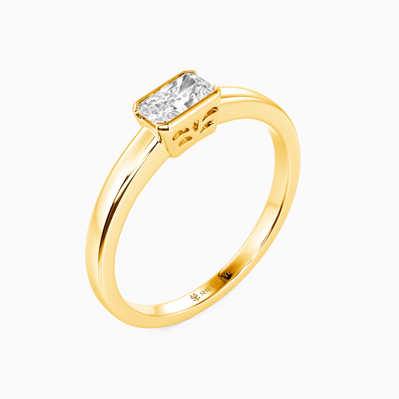 "Lieben und Verehren" Verlobungsring 0,8 ct Radiantschliff Solitär