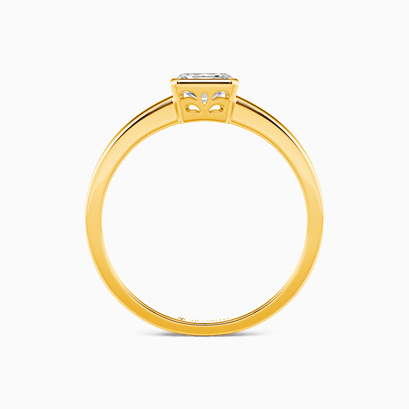 "Lieben und Verehren" Verlobungsring 0,8 ct Radiantschliff Solitär