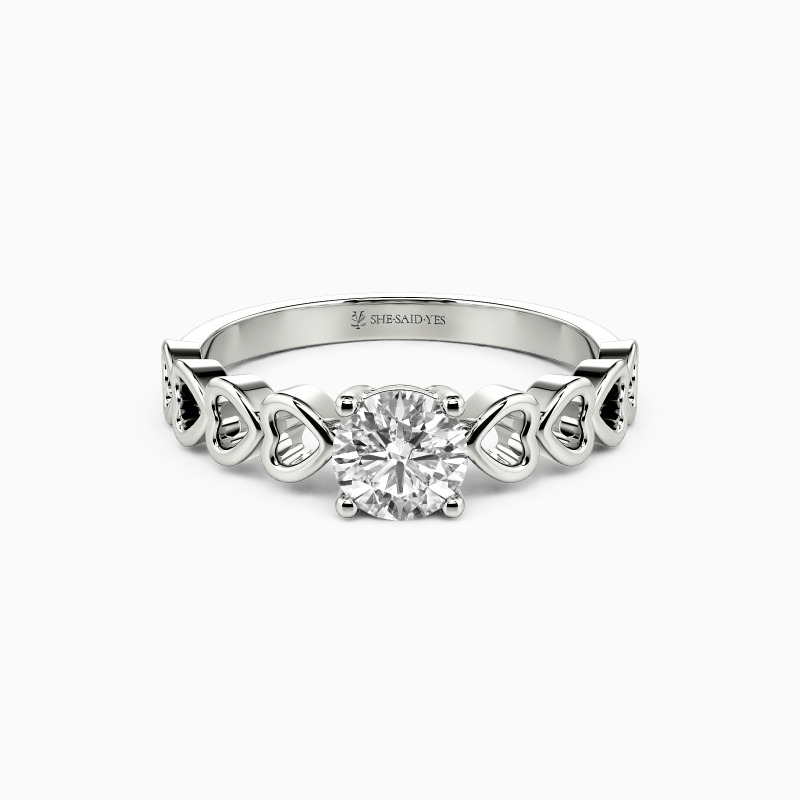 "The Reflection of My heart" Round Cut Solitaire Engagement Ring