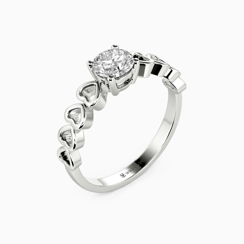 "The Reflection of My heart" Round Cut Solitaire Engagement Ring