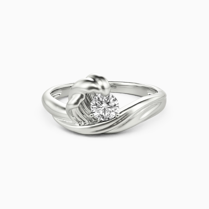 "Love Song Of The Sea" Round Cut Solitaire Engagement Ring