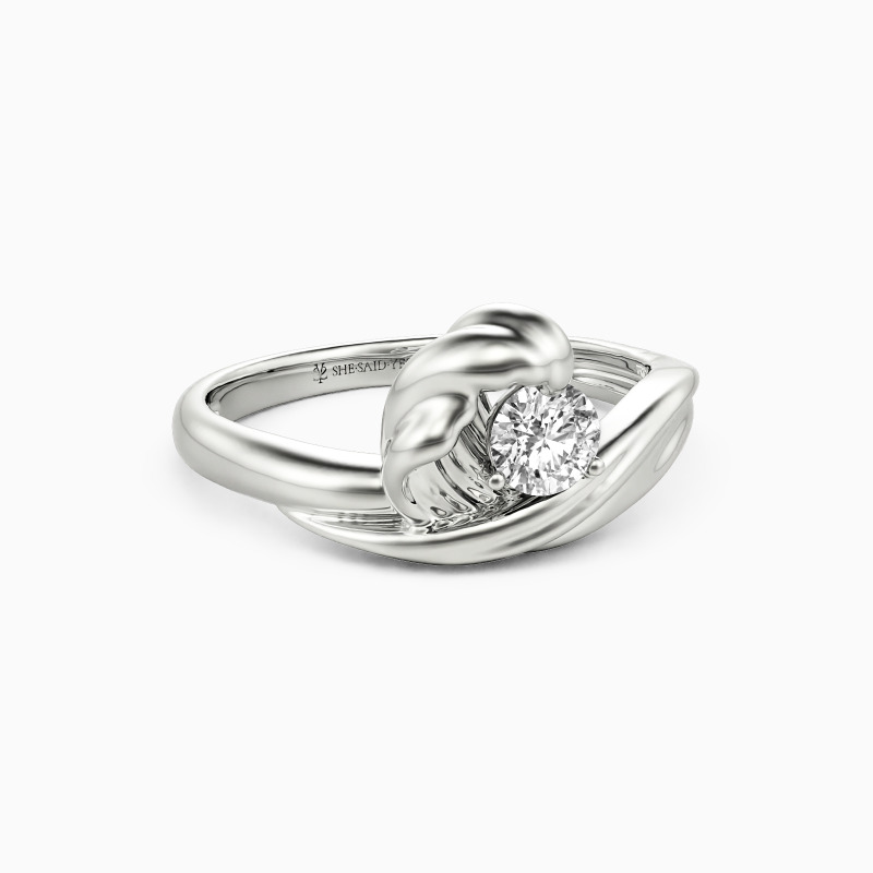 "Love Song Of The Sea" Round Cut Solitaire Engagement Ring