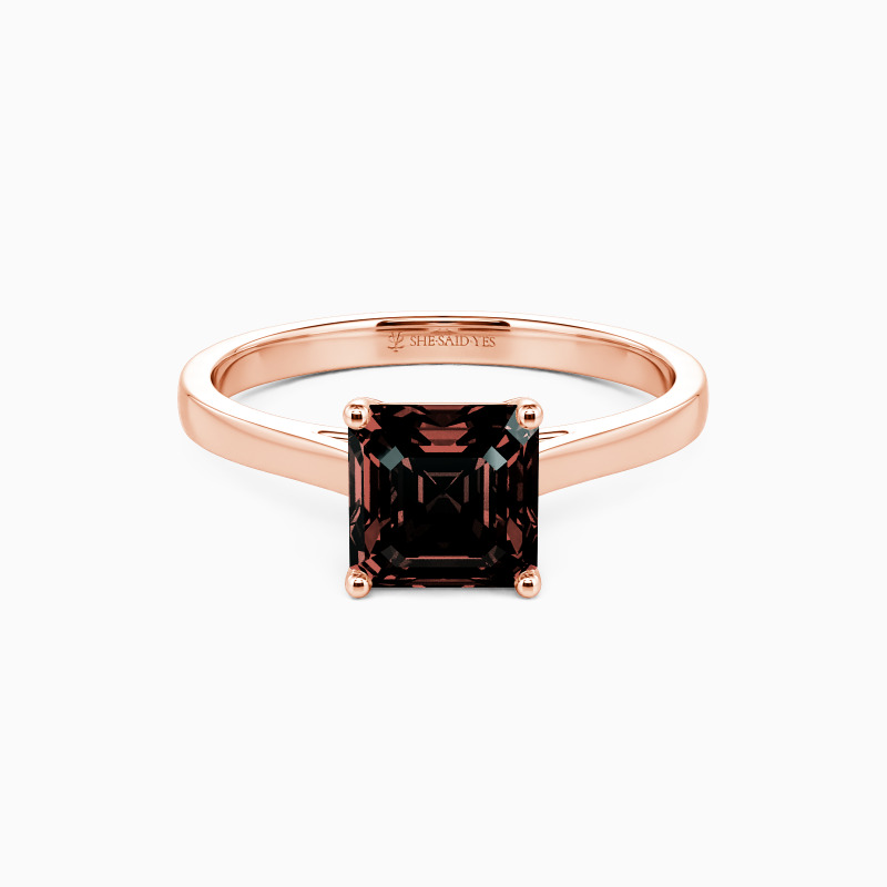 「すべてを捧げます」1ctアッシャーカットソリティア婚約指輪