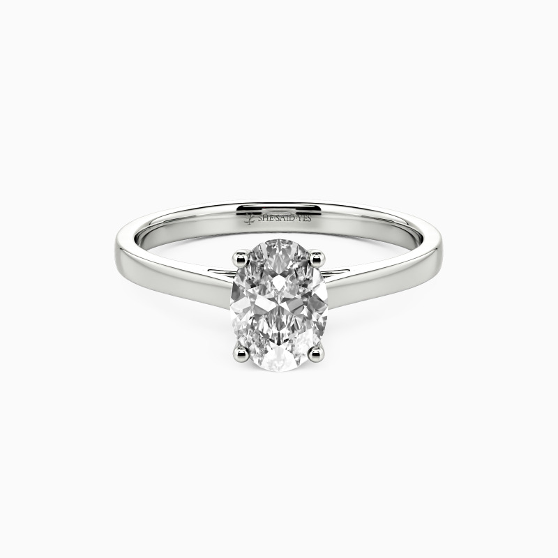「すべてを捧げます」1ctオーバルカットソリティア婚約指輪
