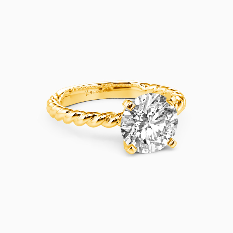 "Ethereal Love Song" Round Cut Solitaire Engagement Ring