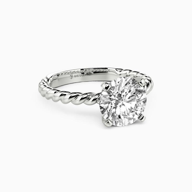 "Ethereal Love Song" Round Cut Solitaire Engagement Ring